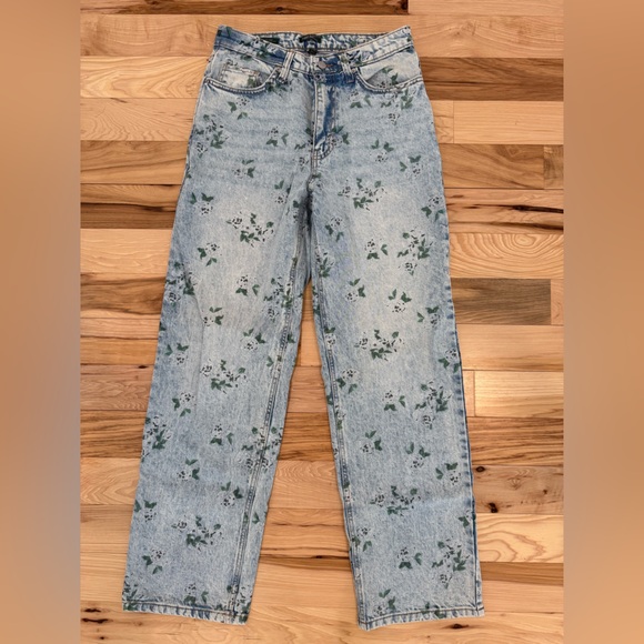 wild fable Denim - Wild Fable Floral Acid Wash Jeans – Size 6 🌸 Vintage-Inspired Denim